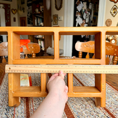 Vintage Amish Solid Blonde Wood Five Compartment Wall Shelf