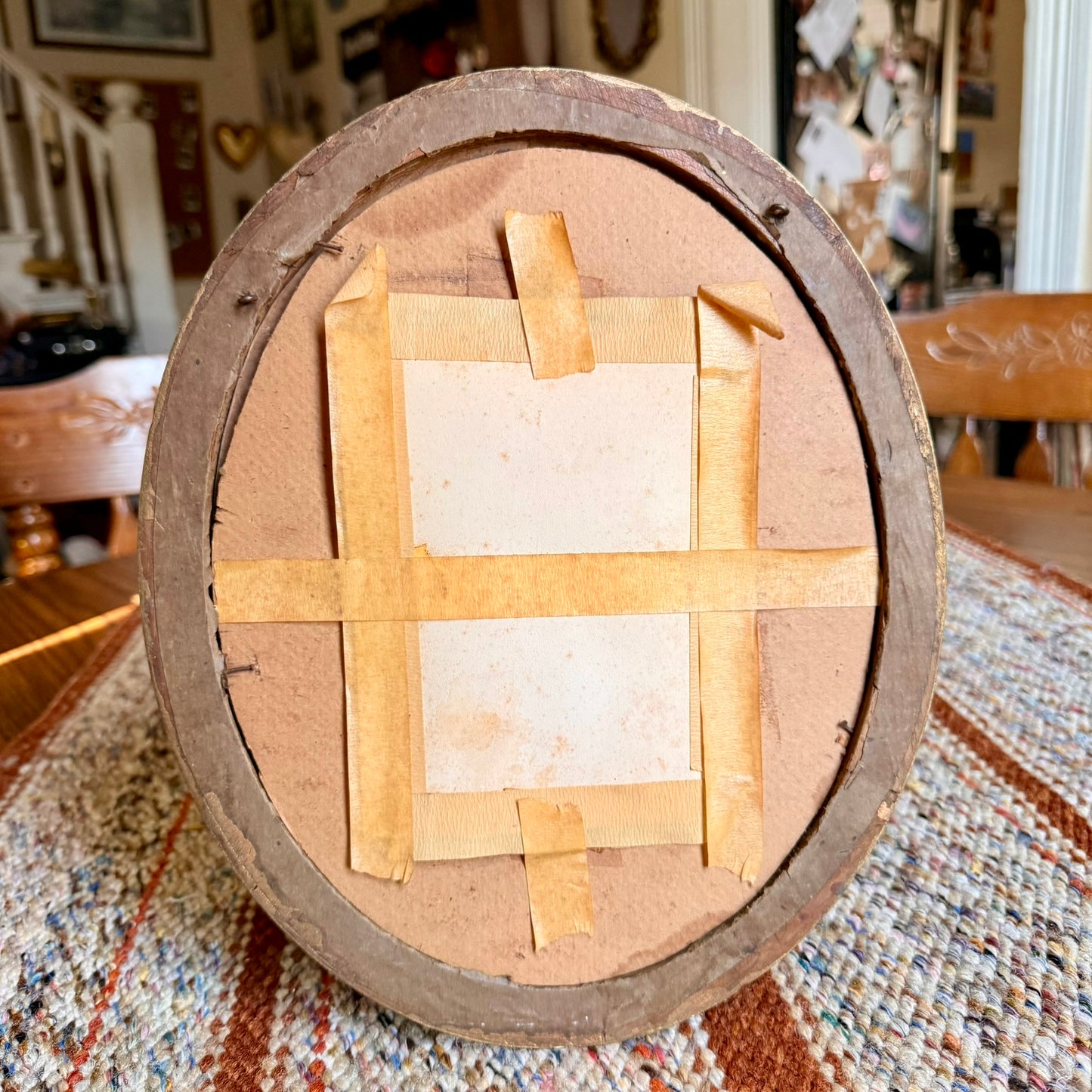 Antique Baby Photo in Antique Victorian Gold Gilt Ornate Oval Frame