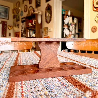 Vintage Solid Wood 12 Slot Pipe Rack Pipe Holder - Perfect for Cigar Clubs!