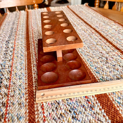 Vintage Solid Wood 12 Slot Pipe Rack Pipe Holder - Perfect for Cigar Clubs!