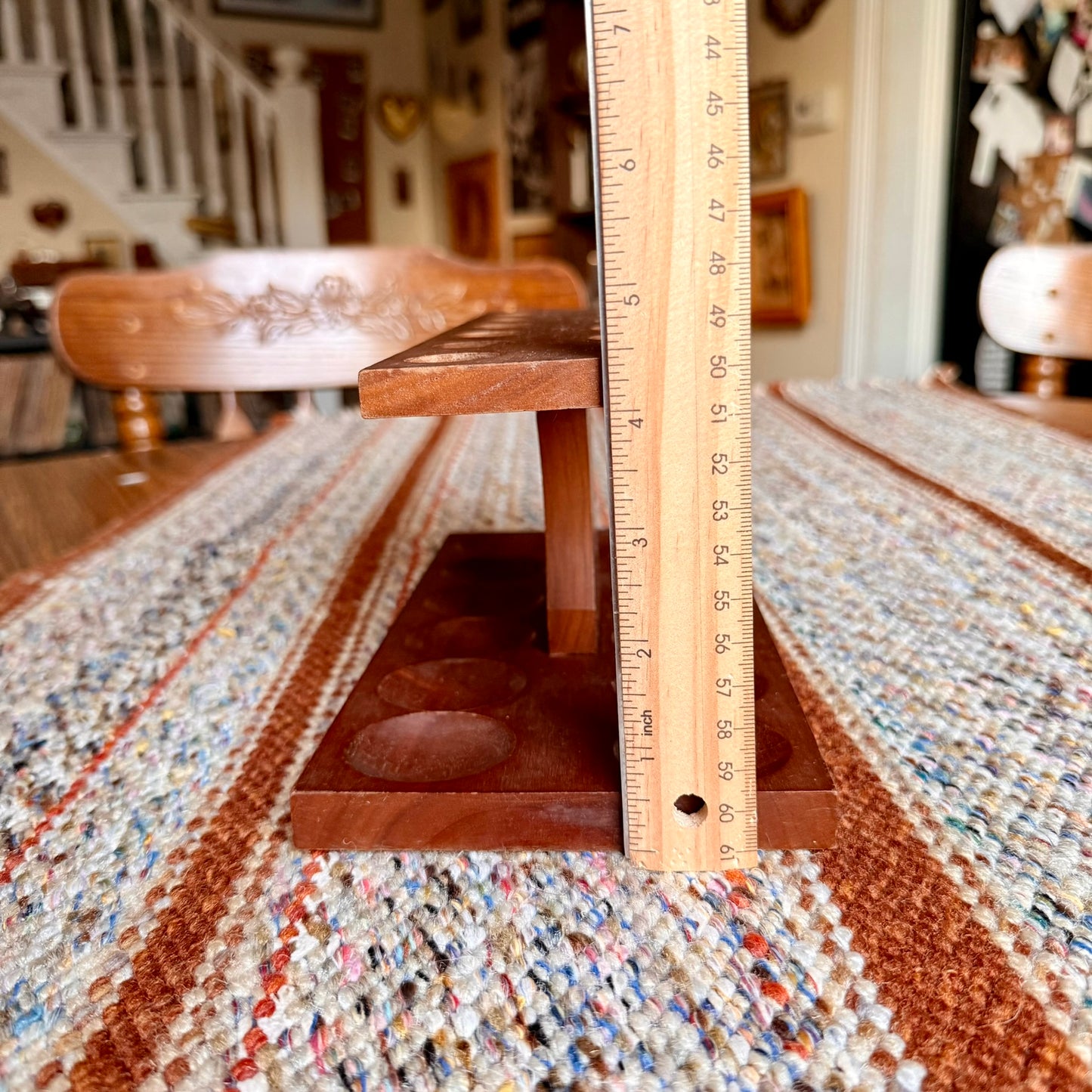 Vintage Solid Wood 12 Slot Pipe Rack Pipe Holder - Perfect for Cigar Clubs!