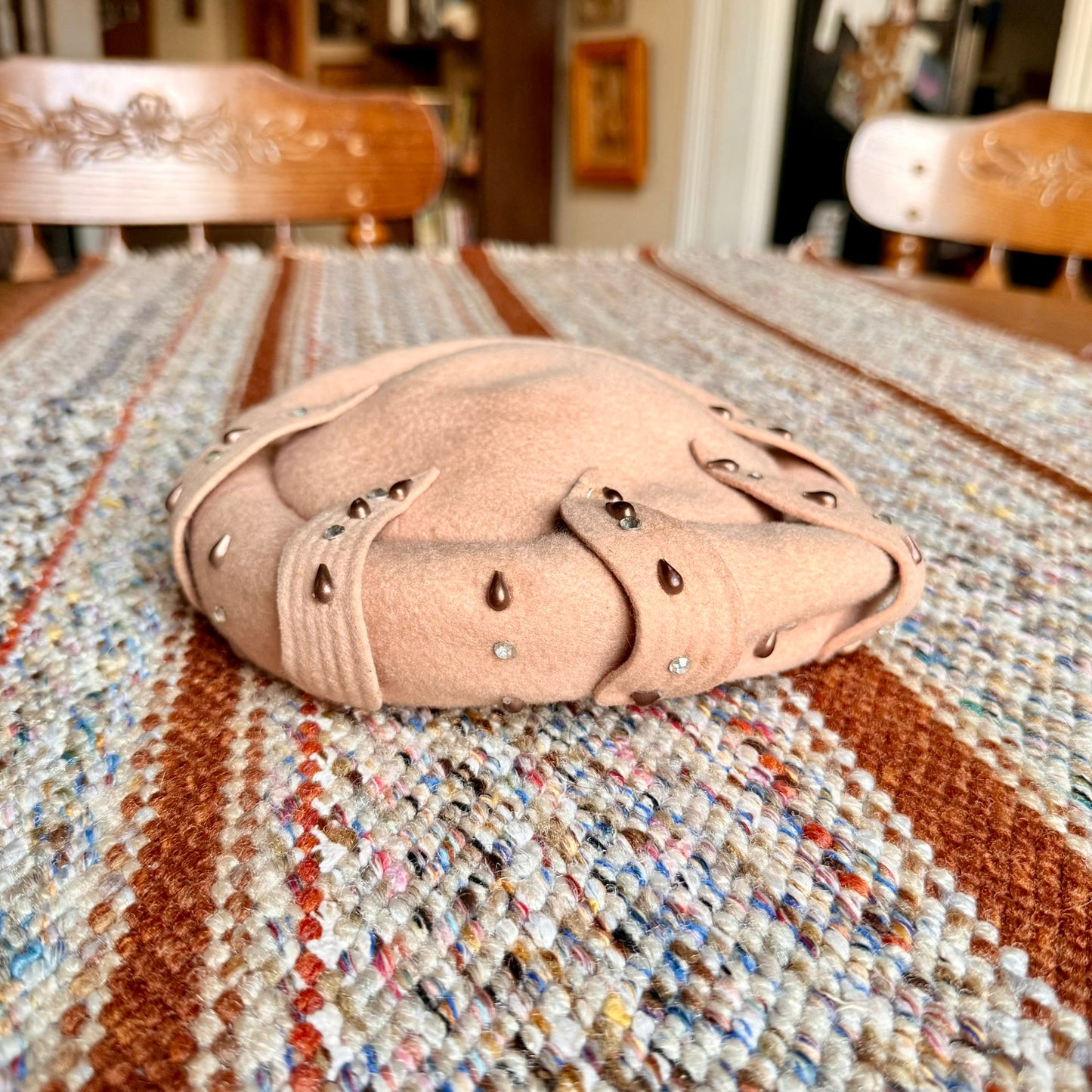 Terry Sales Corp New York, NY 100% Wool Felted and Beaded Women's Derby Hat