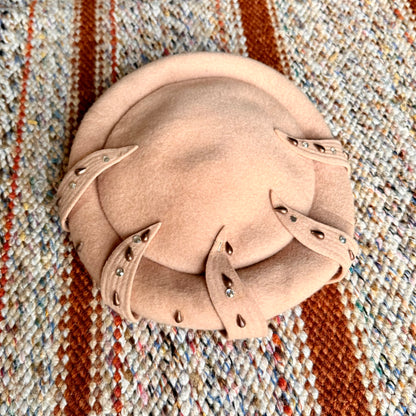 Terry Sales Corp New York, NY 100% Wool Felted and Beaded Women's Derby Hat