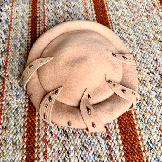 Terry Sales Corp New York, NY 100% Wool Felted and Beaded Women's Derby Hat