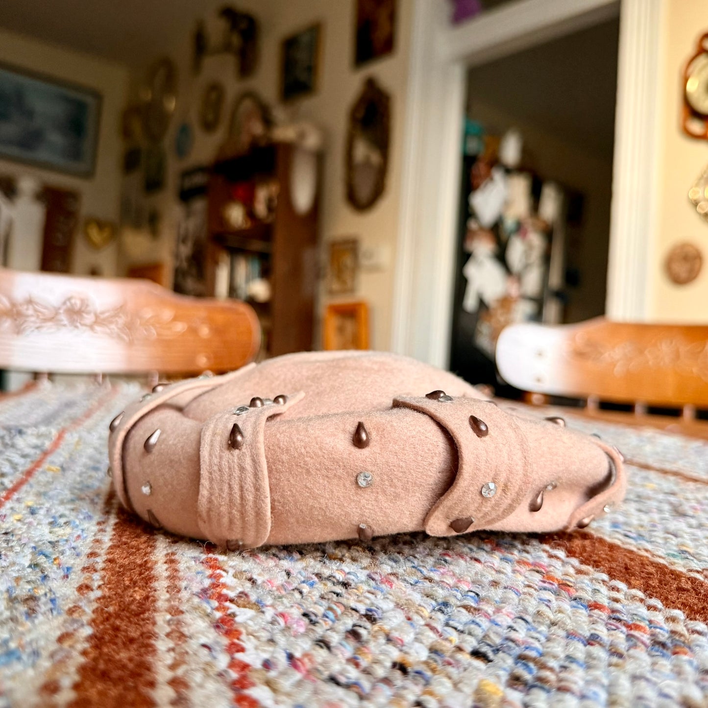 Terry Sales Corp New York, NY 100% Wool Felted and Beaded Women's Derby Hat