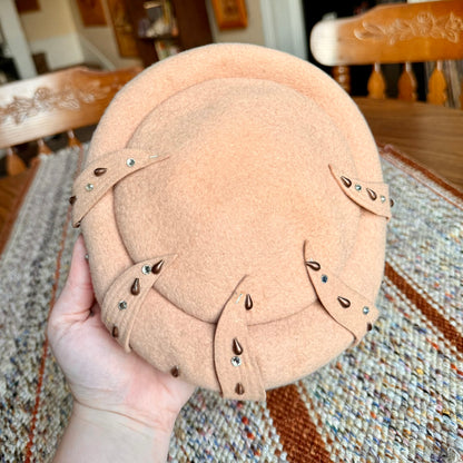 Terry Sales Corp New York, NY 100% Wool Felted and Beaded Women's Derby Hat