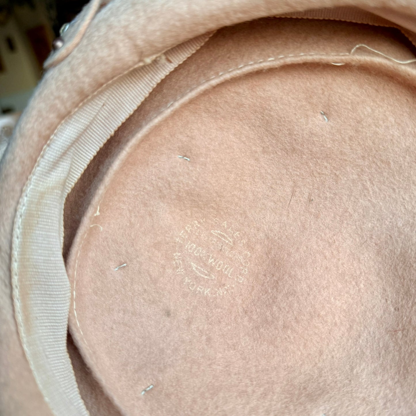 Terry Sales Corp New York, NY 100% Wool Felted and Beaded Women's Derby Hat