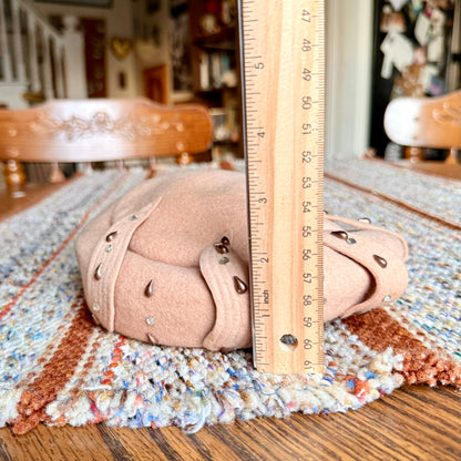 Terry Sales Corp New York, NY 100% Wool Felted and Beaded Women's Derby Hat