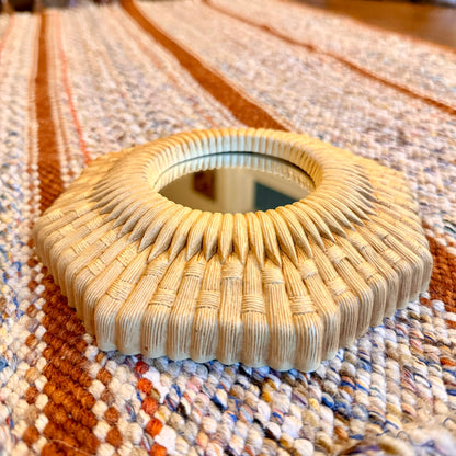 Vintage Mid-Century Modern Homco Faux Bamboo Wicker Style Mirror