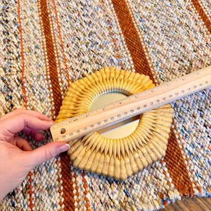 Vintage Mid-Century Modern Homco Faux Bamboo Wicker Style Mirror