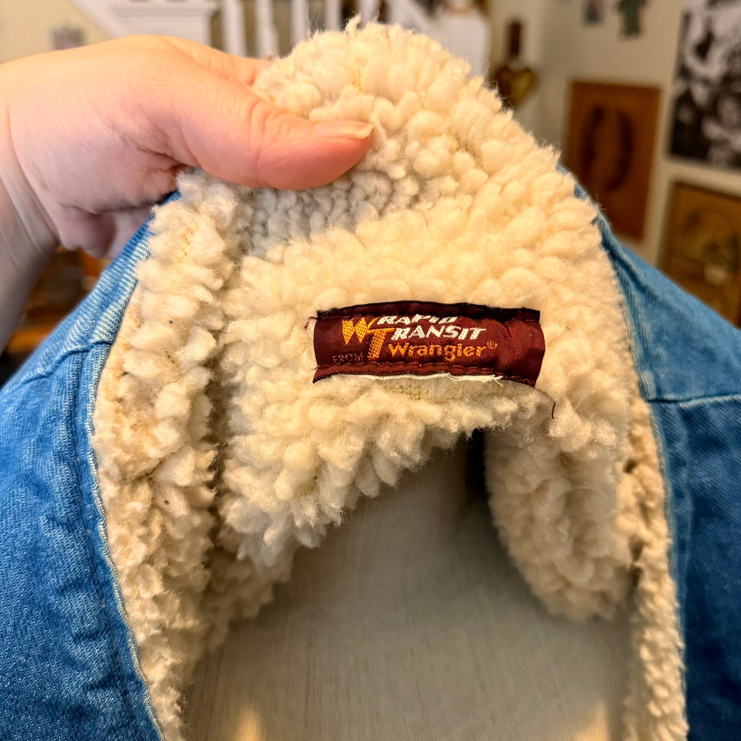 Vintage Wrangler Wrapid Transit Denim Sherpa Lined Heavy Vest