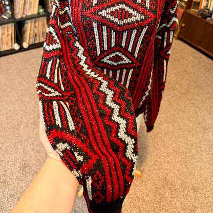 Vintage Robert Bruce Geometric Patterned Grandpa Sweater