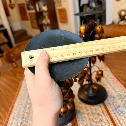 Set of Two Vintage Gilt Lily of The Valley Pillar Candle Holders