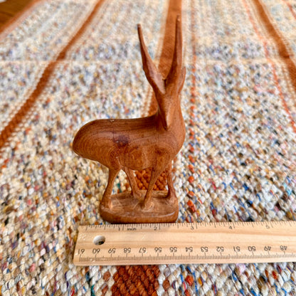 Vintage Wooden Hand Carved Antelope Wooden Folk Art