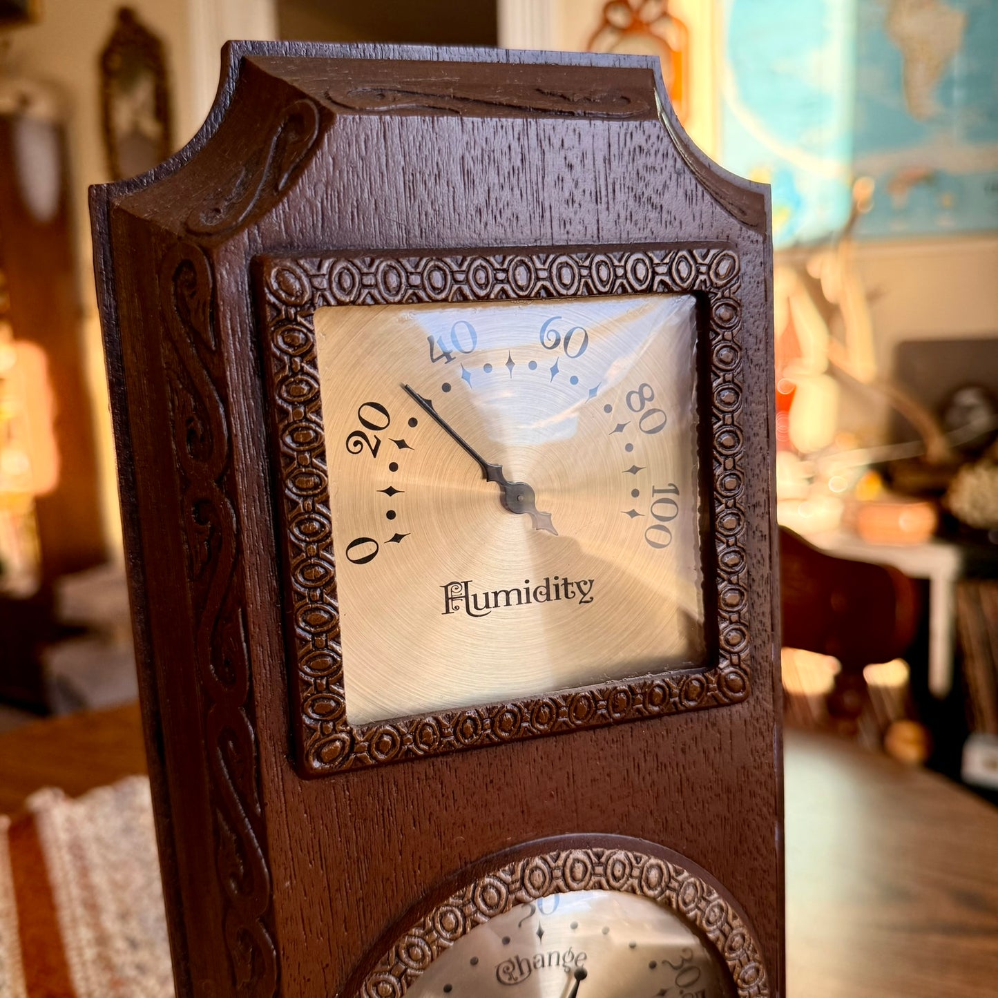 Working Vintage Faux Wood Taylor Weather Station - Barometer, Thermometer & Humidity Gauge