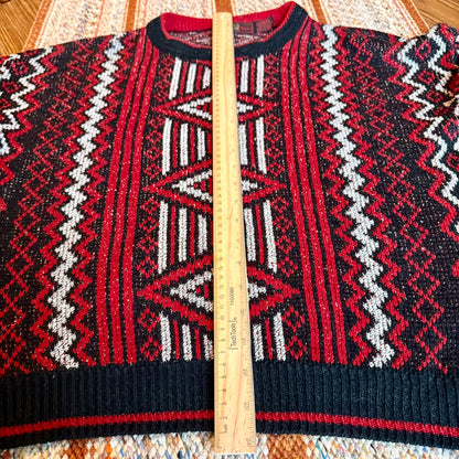 Vintage Robert Bruce Geometric Patterned Grandpa Sweater