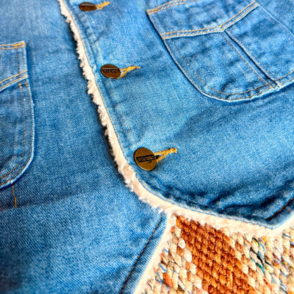 Vintage Wrangler Wrapid Transit Denim Sherpa Lined Heavy Vest