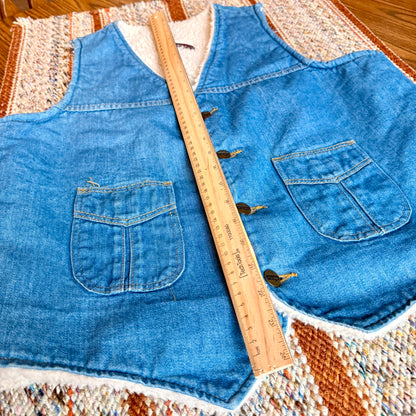 Vintage Wrangler Wrapid Transit Denim Sherpa Lined Heavy Vest