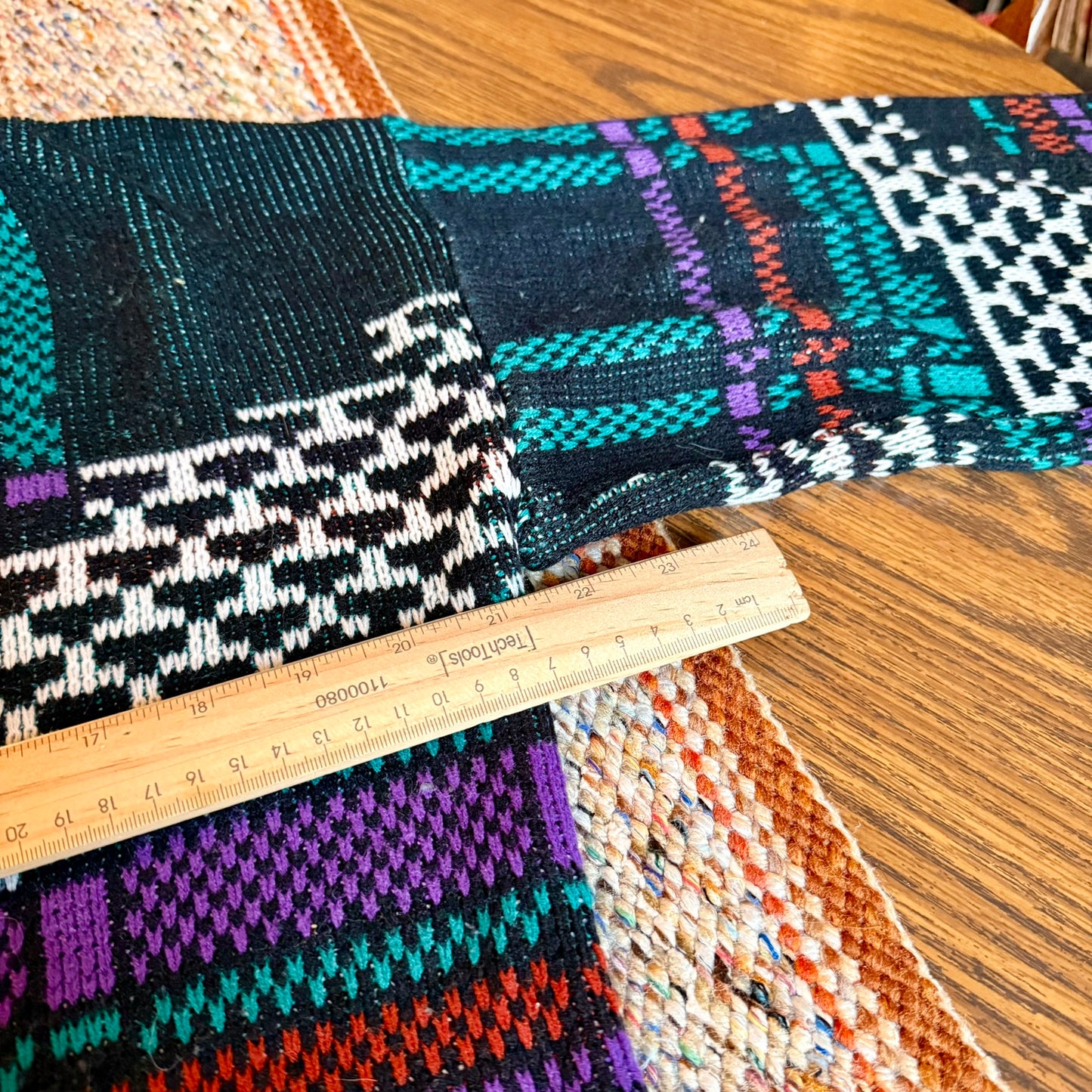 Vintage 80s Geometric Plaid Video Game Style Weeds Grandpa Sweater