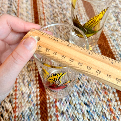 Set of 2 Vintage Federal Game Fowl / Waterfowl Highball Tumbler Glasses