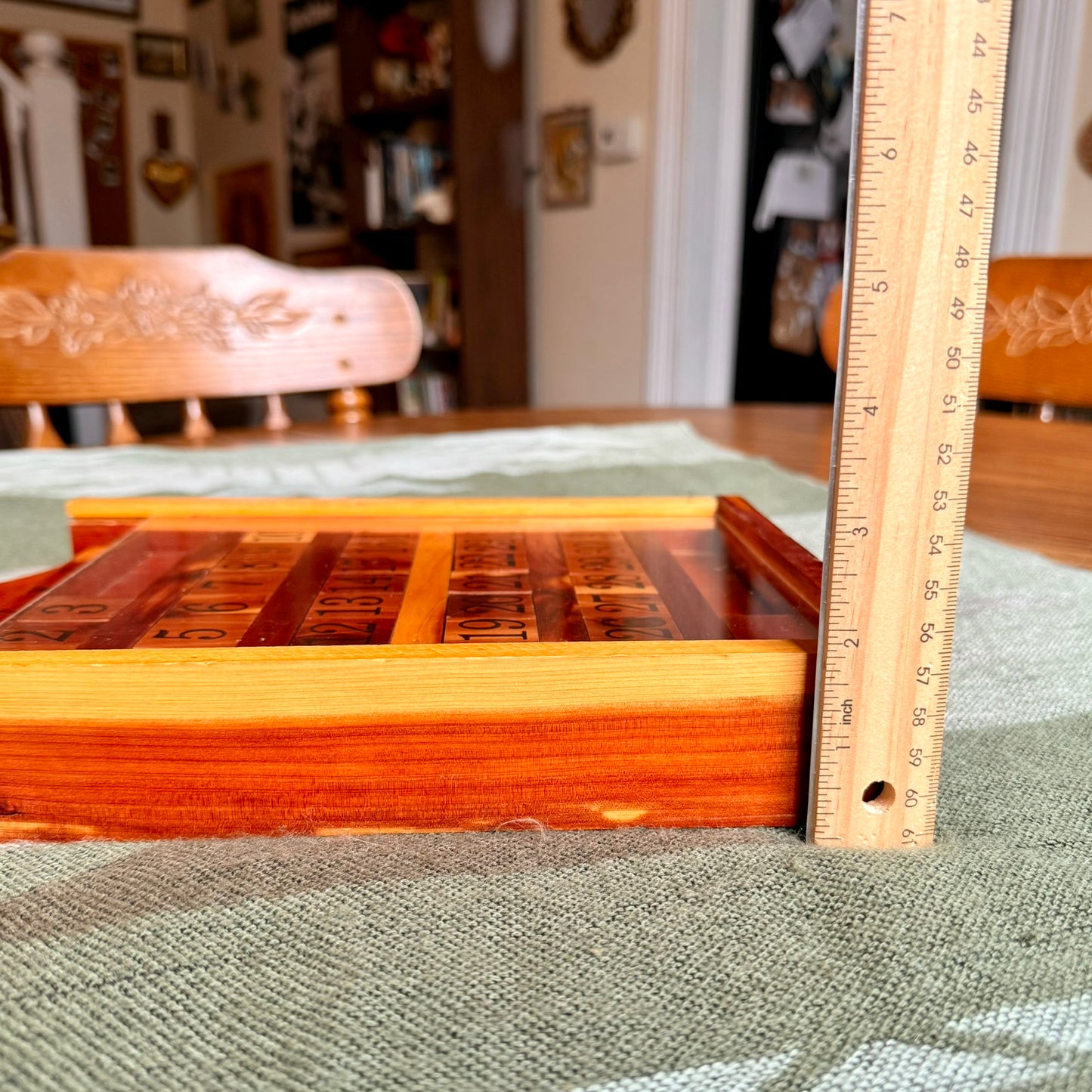 Vintage Wooden Folk Art Perpetual Calendar - West Virginia Souvenir
