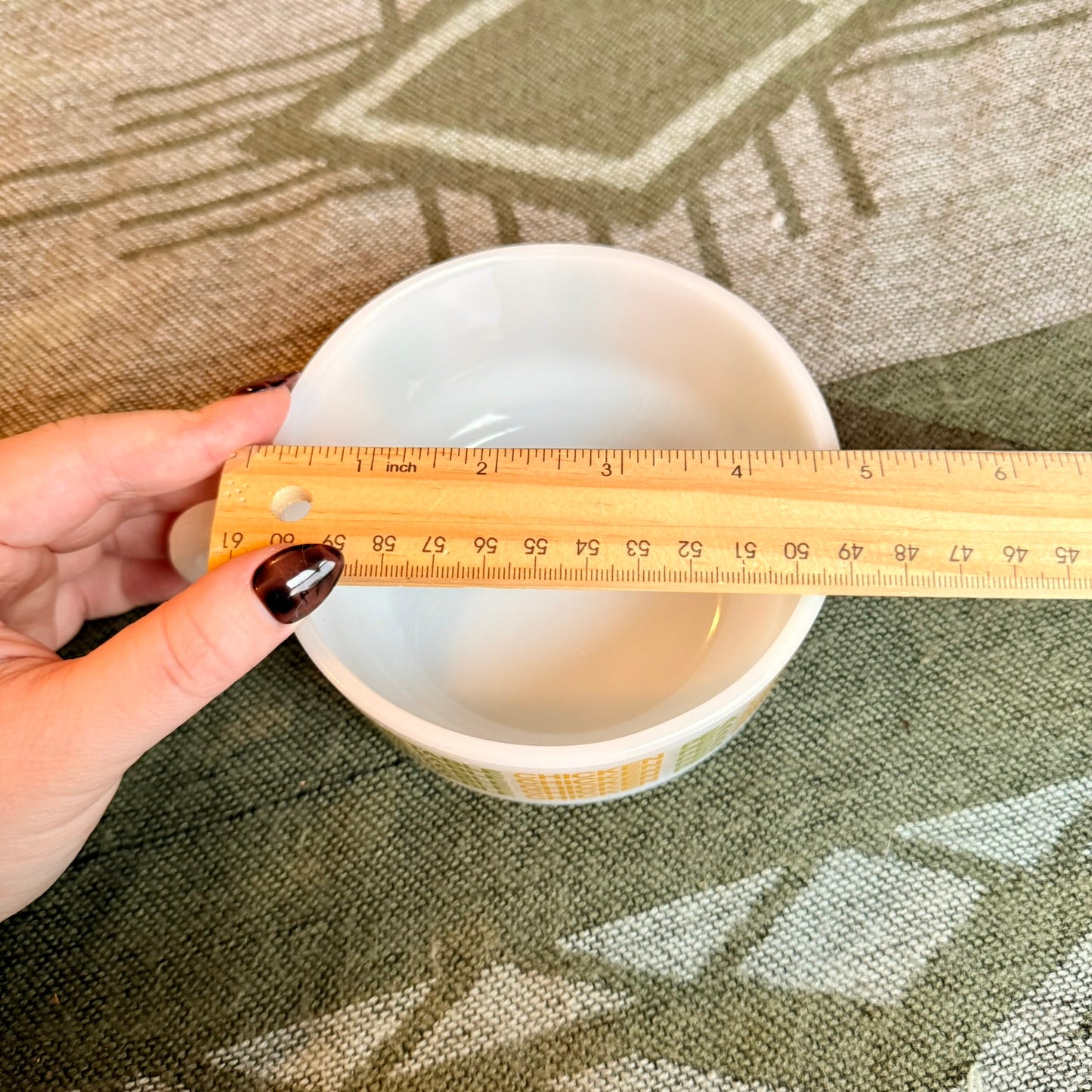 Vintage Glassbake Milk Glass Retro Soup Mug - Vegetable Soup