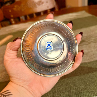 Small Bellini Silver Colored Metal Trinket / Jewelry Tray / Ring Dish / Vanity Tray