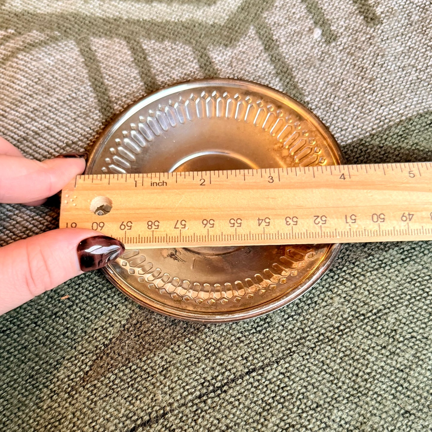 Small Bellini Silver Colored Metal Trinket / Jewelry Tray / Ring Dish / Vanity Tray