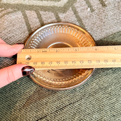 Small Bellini Silver Colored Metal Trinket / Jewelry Tray / Ring Dish / Vanity Tray