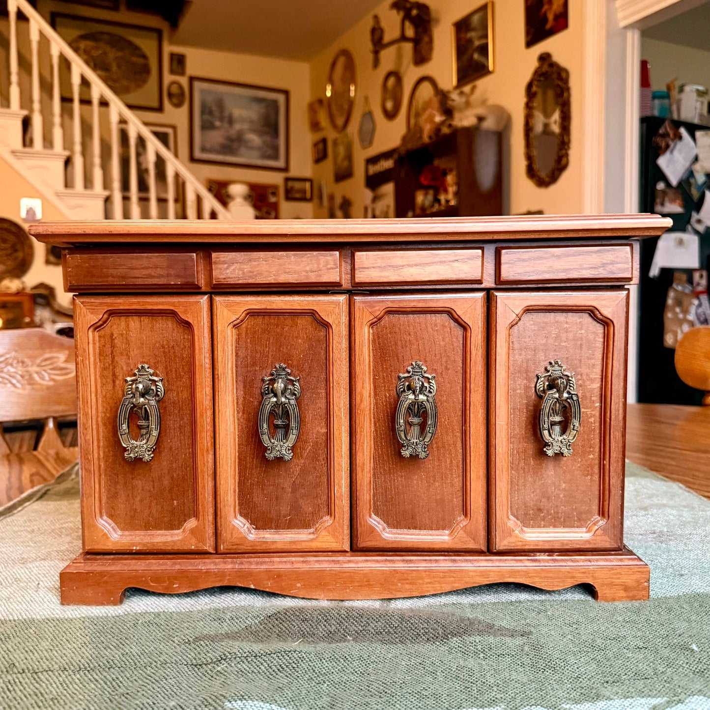 Large Vintage Mid-Century Modern Credenza Style Jewelry Box