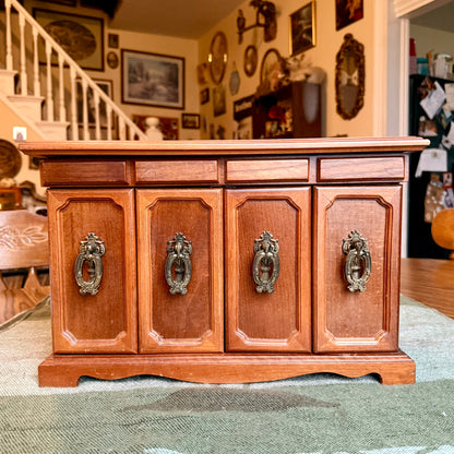 Large Vintage Mid-Century Modern Credenza Style Jewelry Box