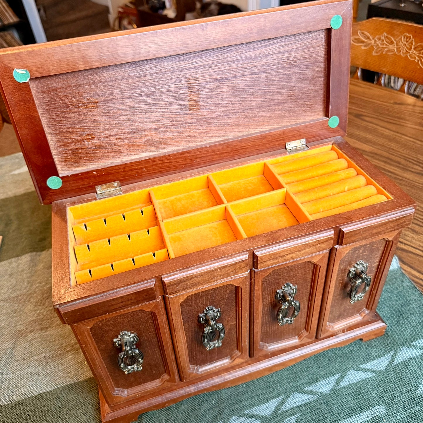 Large Vintage Mid-Century Modern Credenza Style Jewelry Box