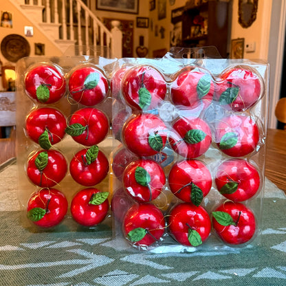 Set of 24 Vintage Apple Christmas Tree Ornaments - New in Box