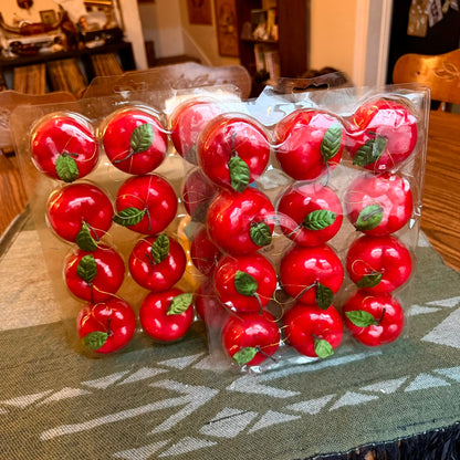 Set of 24 Vintage Apple Christmas Tree Ornaments - New in Box