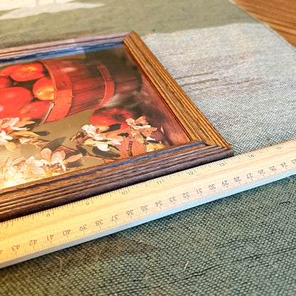Vintage Art Printed Mirror - Apples in a Basket Surrounded by Apple Blossoms