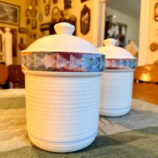 ONE - Vintage Treasure Craft Horizon Southwestern Style Stoneware Ceramic Canister
