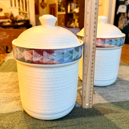 ONE - Vintage Treasure Craft Horizon Southwestern Style Stoneware Ceramic Canister