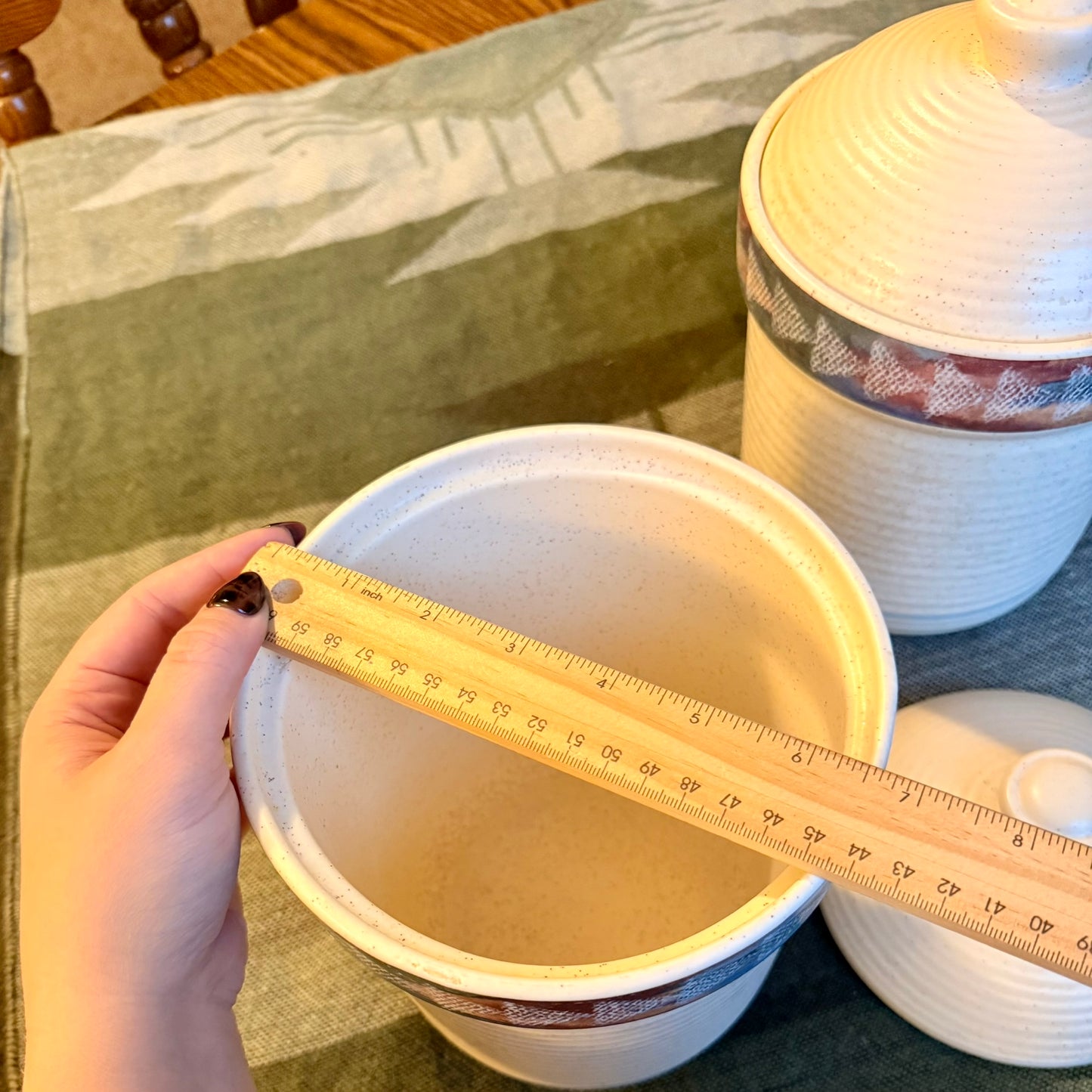 ONE - Vintage Treasure Craft Horizon Southwestern Style Stoneware Ceramic Canister