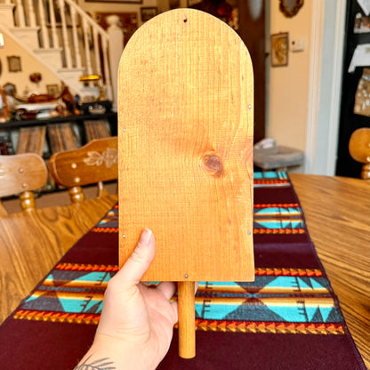 Vintage Hand Made Painted Folk Art Wooden Scoop Style Wall Pocket