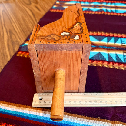 Vintage Hand Made Painted Folk Art Wooden Scoop Style Wall Pocket
