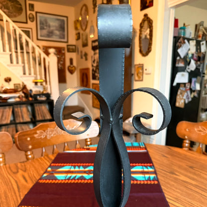Vintage Gothic Spanish Revival Wrought Iron Wall Sconce Candle Holder