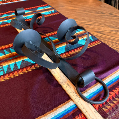 Vintage Gothic Spanish Revival Wrought Iron Wall Sconce Candle Holder