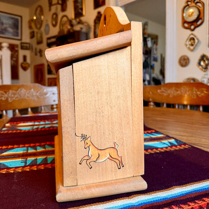 Vintage Hand Painted Folk Art Farmhouse Lidded Storage Box