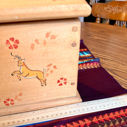 Vintage Hand Painted Folk Art Farmhouse Lidded Storage Box