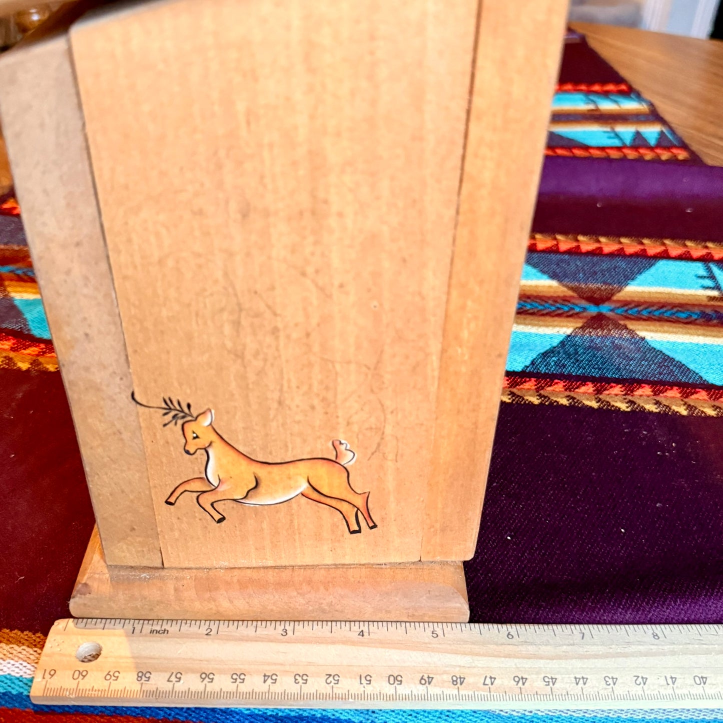 Vintage Hand Painted Folk Art Farmhouse Lidded Storage Box