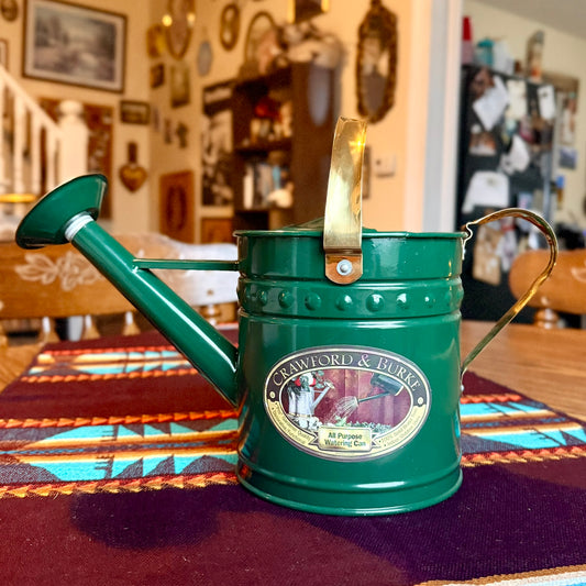 Vintage Metal and Brass Crawford and Burke Decorative / Functional Watering Can