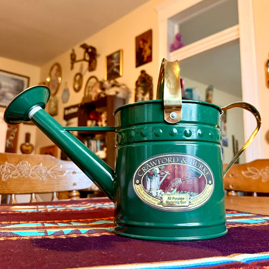 Vintage Metal and Brass Crawford and Burke Decorative / Functional Watering Can