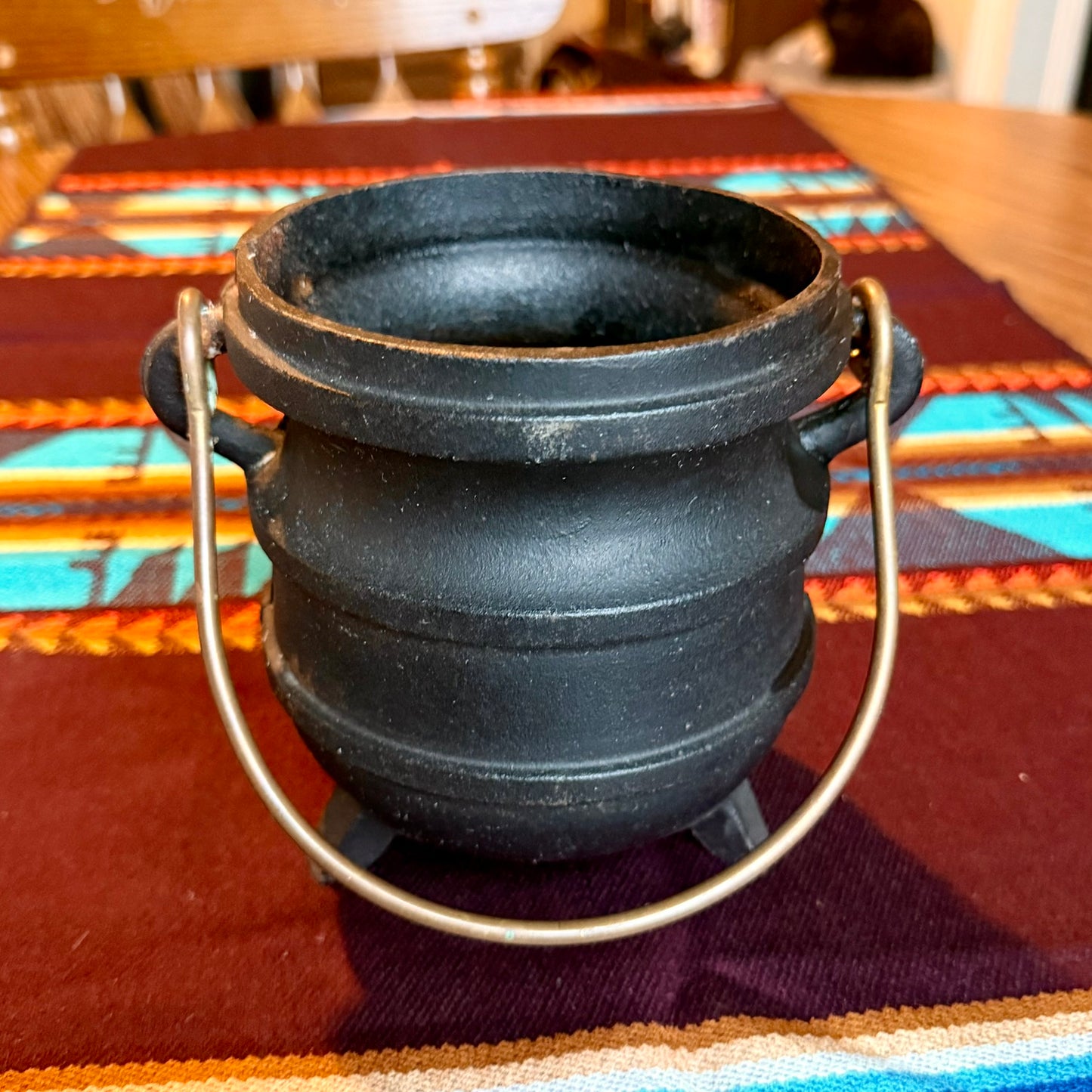 Antique Cast Iron 3 Legged Fire Starter / Smudge Pot / Cauldron