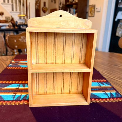 Vintage Wooden Ribbed Farmhouse Style Wall Shelf / Spice Rack