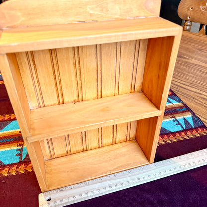 Vintage Wooden Ribbed Farmhouse Style Wall Shelf / Spice Rack